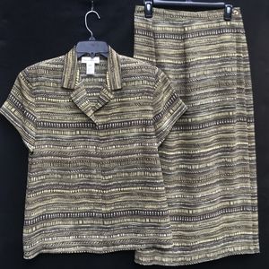 Rena Rowan matching print skirt and top